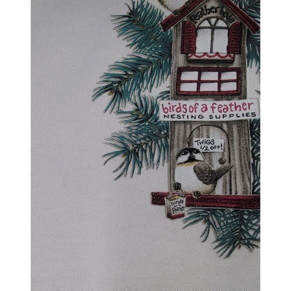 Vintage Morning Star Birds Cage Crewneck Sweatshirt‎ White/Maroon size Medium - Picture 9 of 9